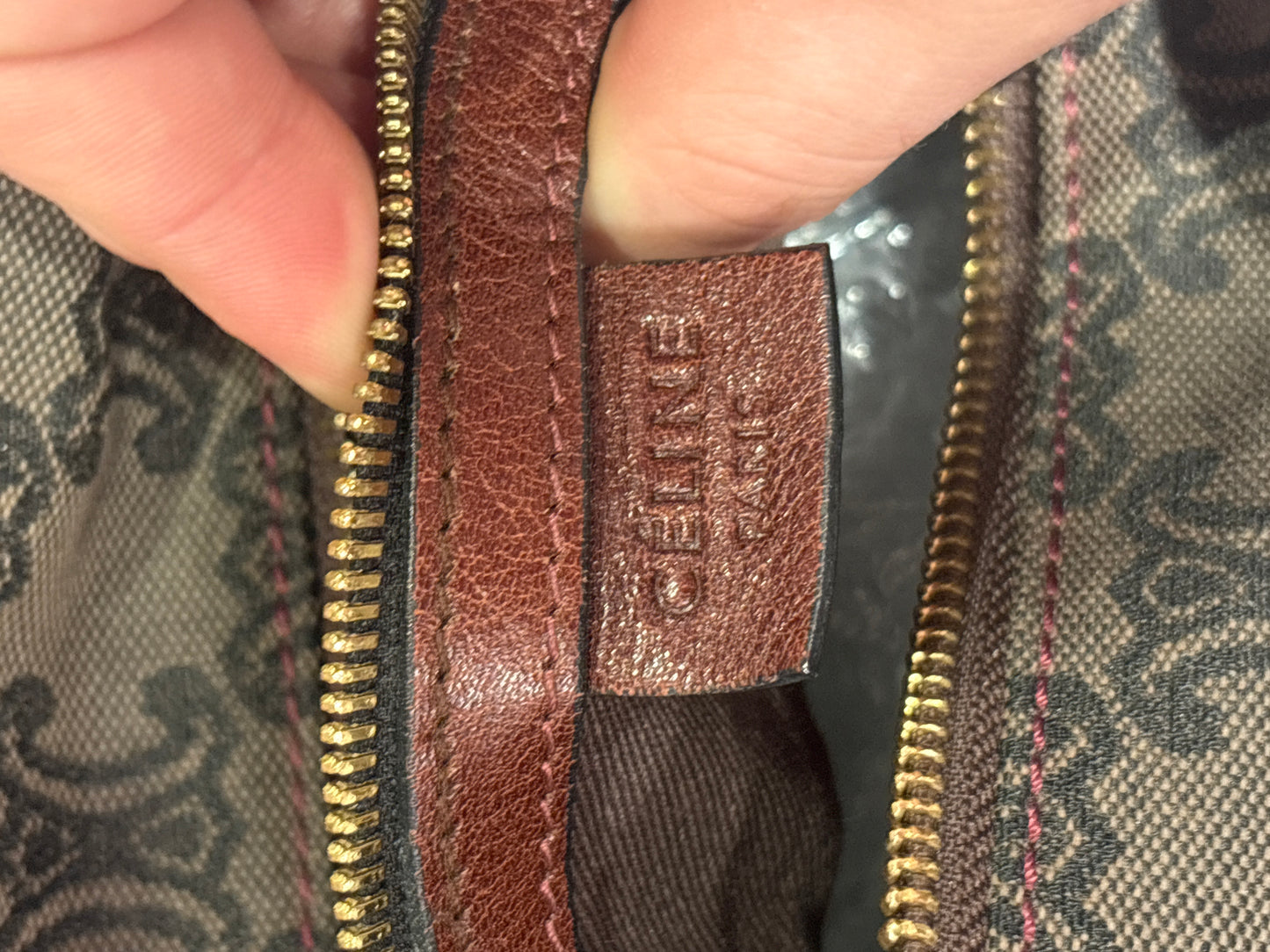 Sac Céline Cabas Macadam Shopping Marron Vintage