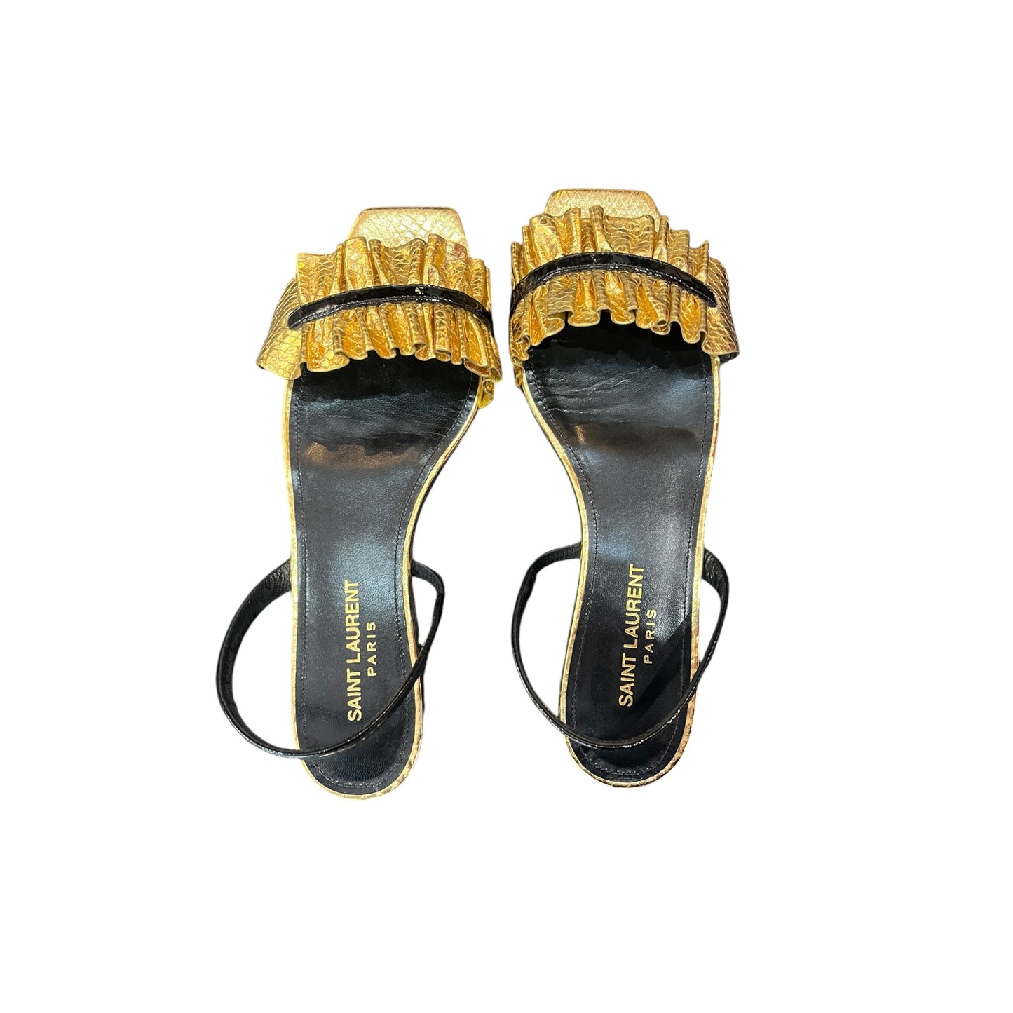 Sandales Doré et noir Saint Laurent