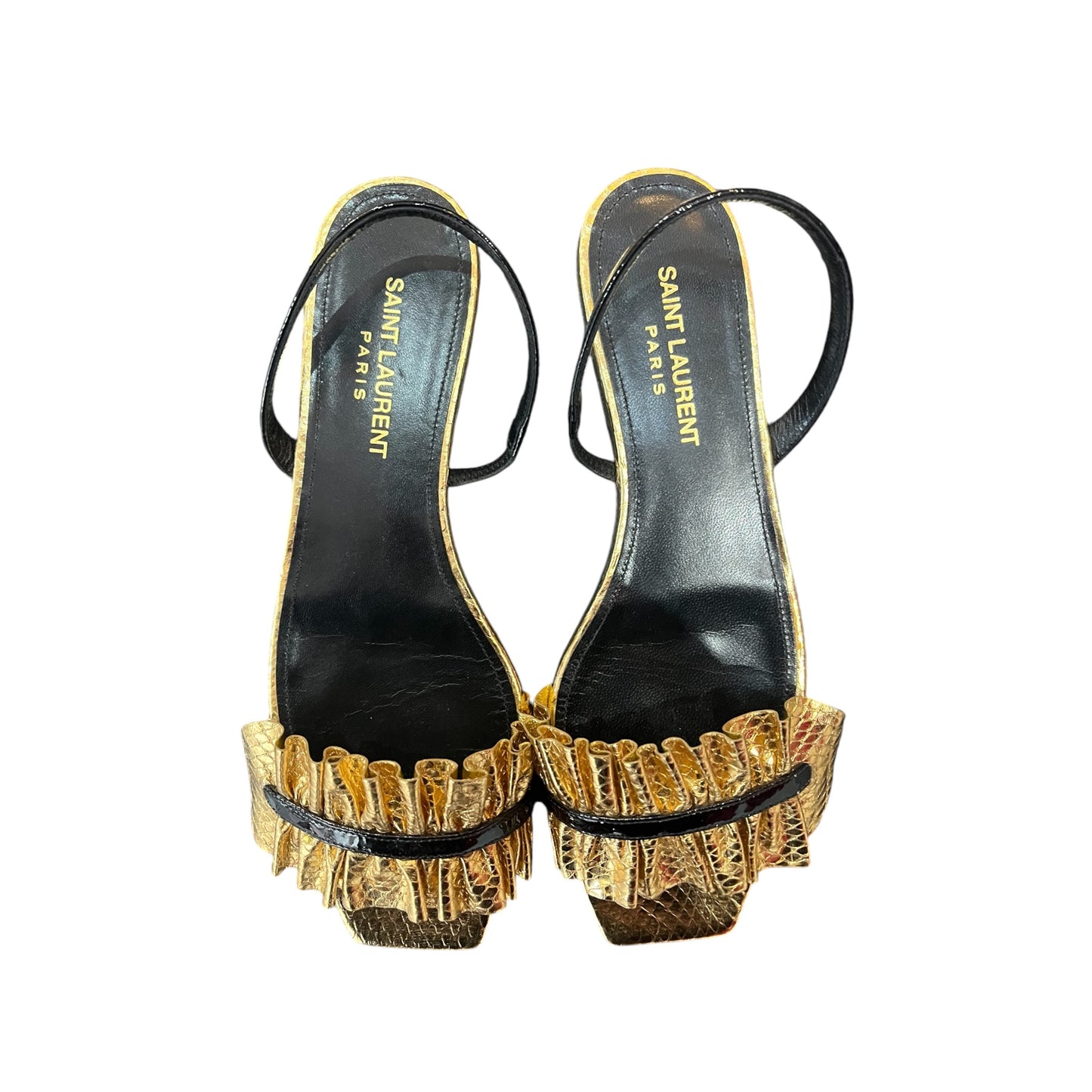 Sandales Doré et noir Saint Laurent