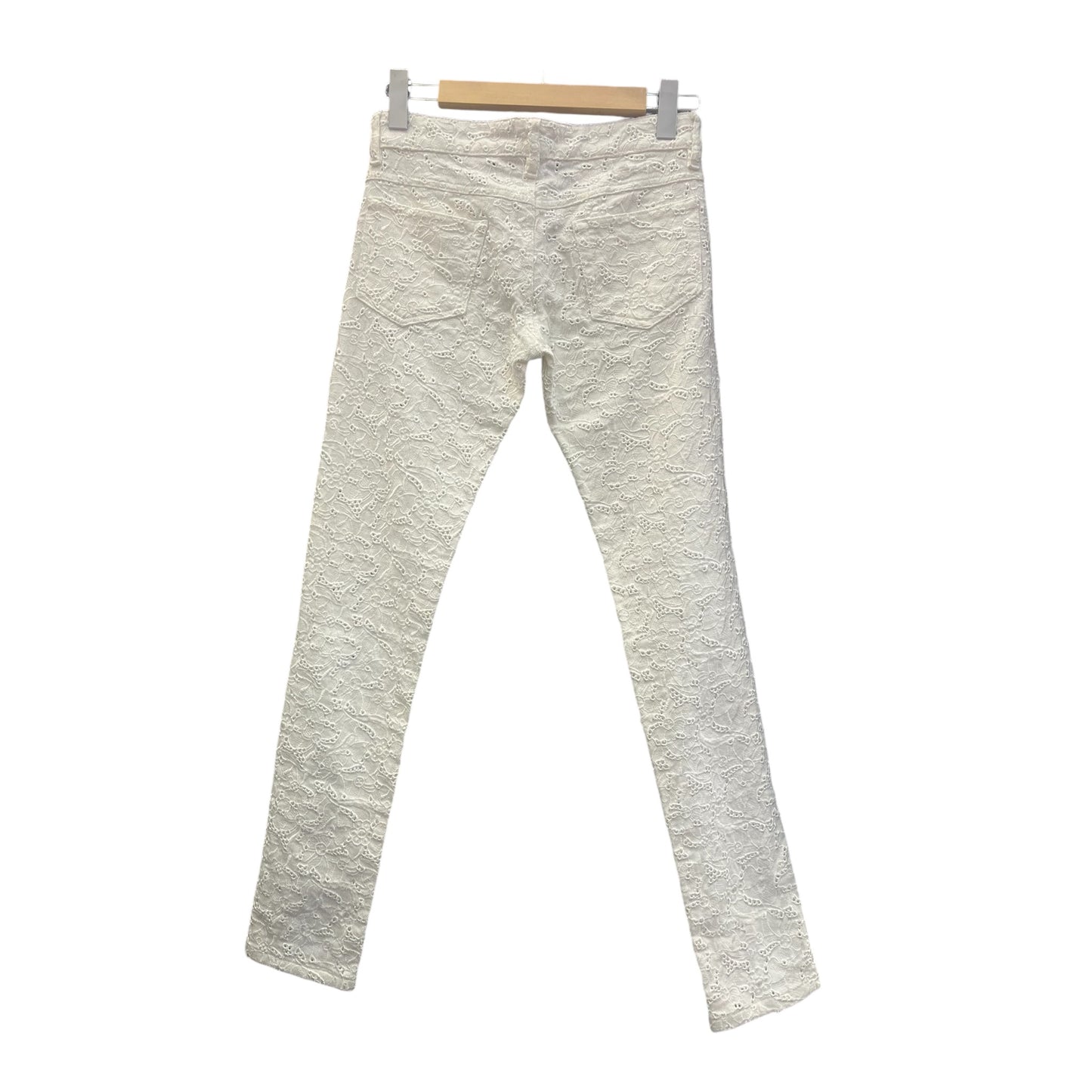 Pantalon slim en dentelle blanche Isabel Marant