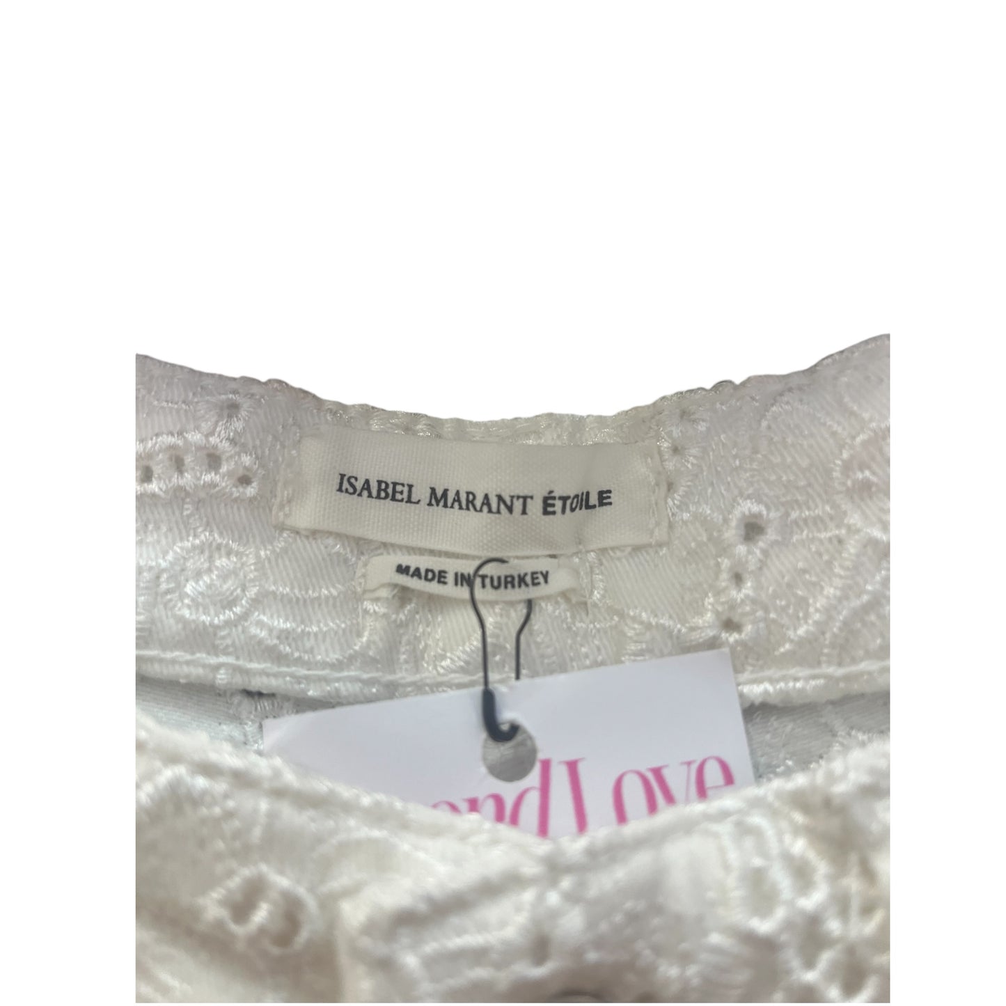 Pantalon slim en dentelle blanche Isabel Marant