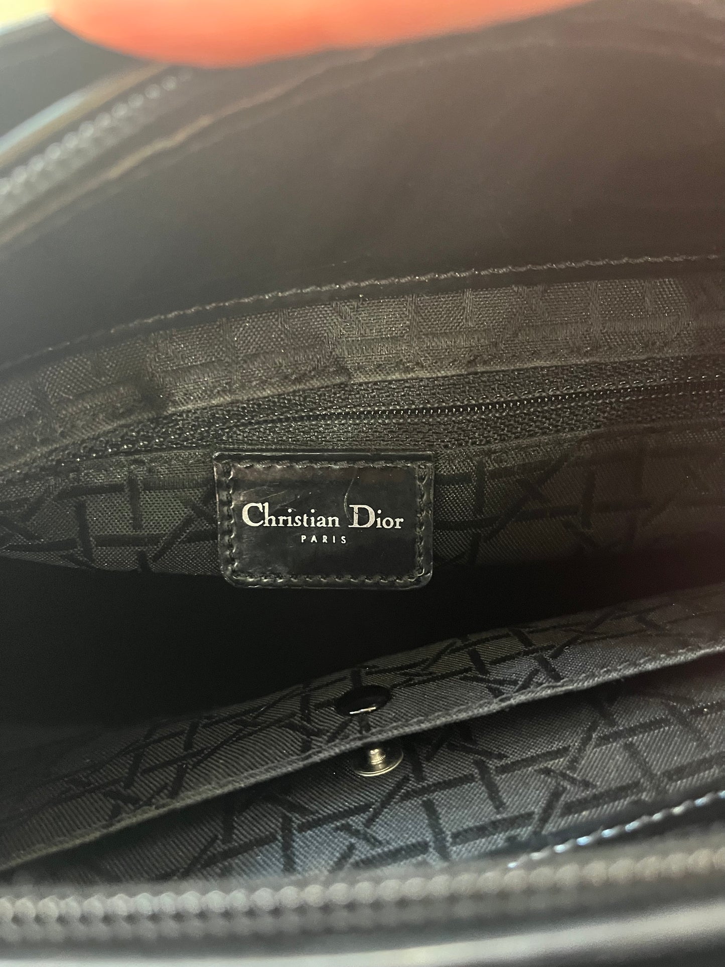 Sac à main Dior Vintage en cuir verni noir