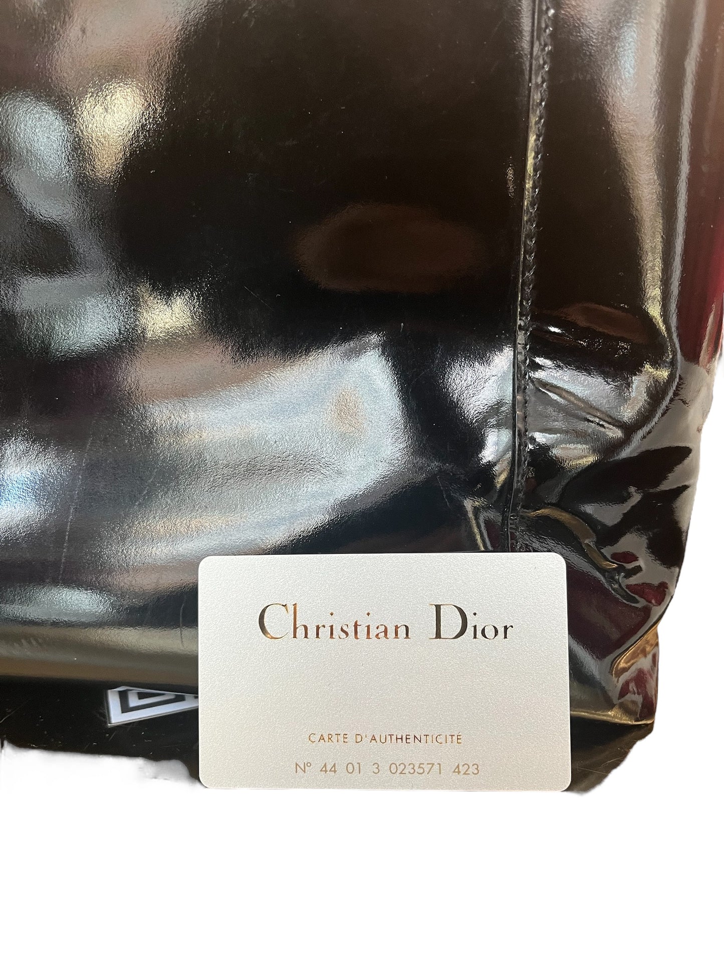 Sac à main Dior Vintage en cuir verni noir