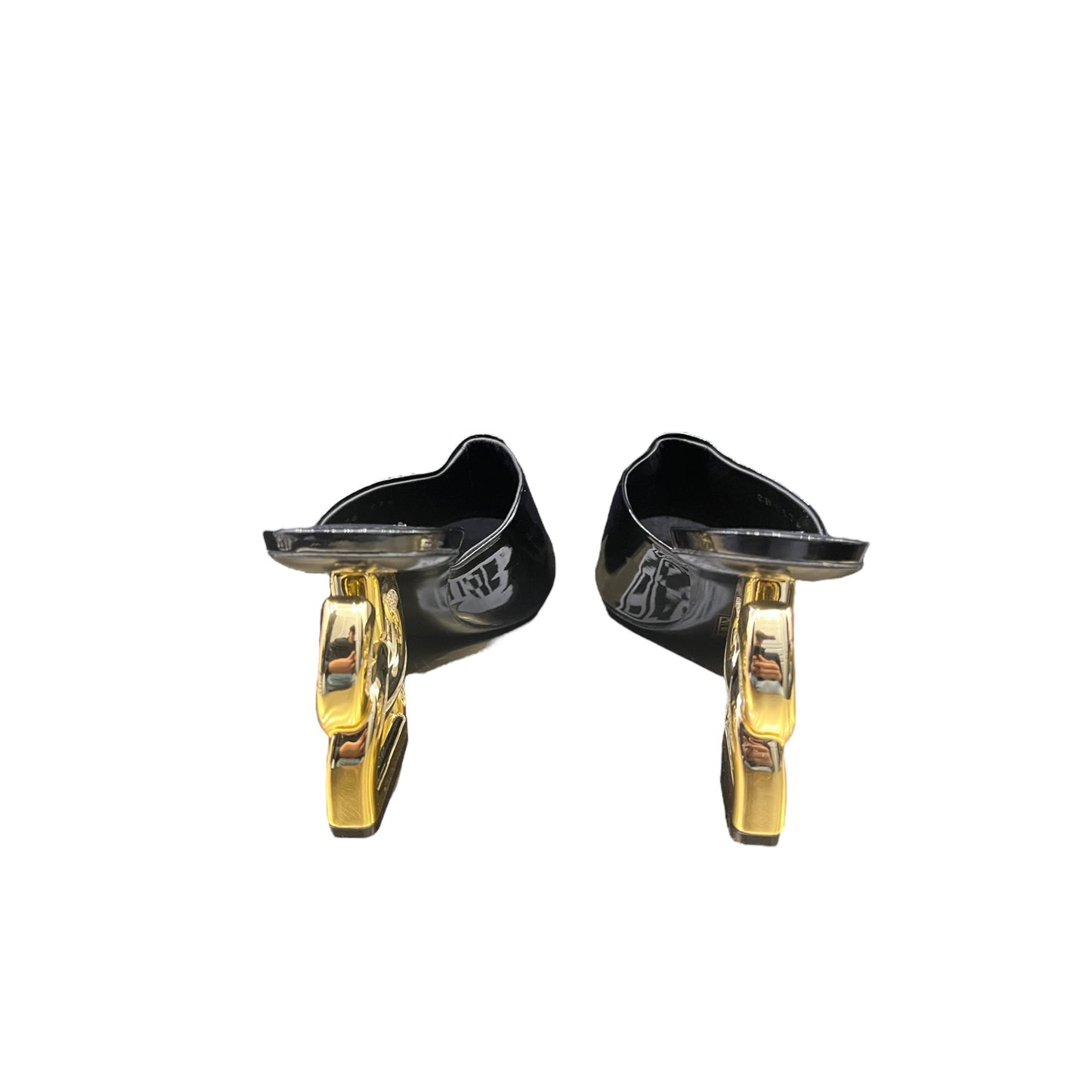 Mules en cuir verni noir Dolce & Gabbana