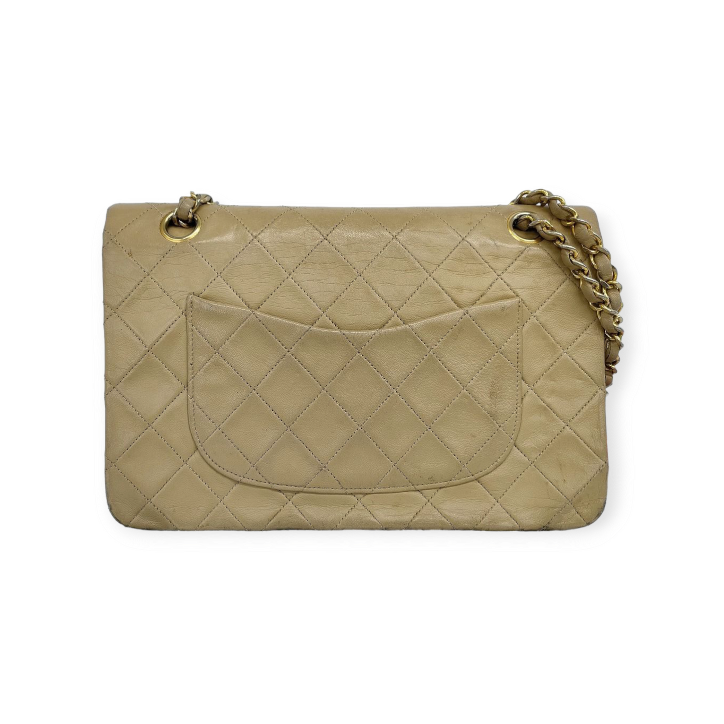 Sac Chanel Matelassé 25 Beige en Cuir d'Agneau