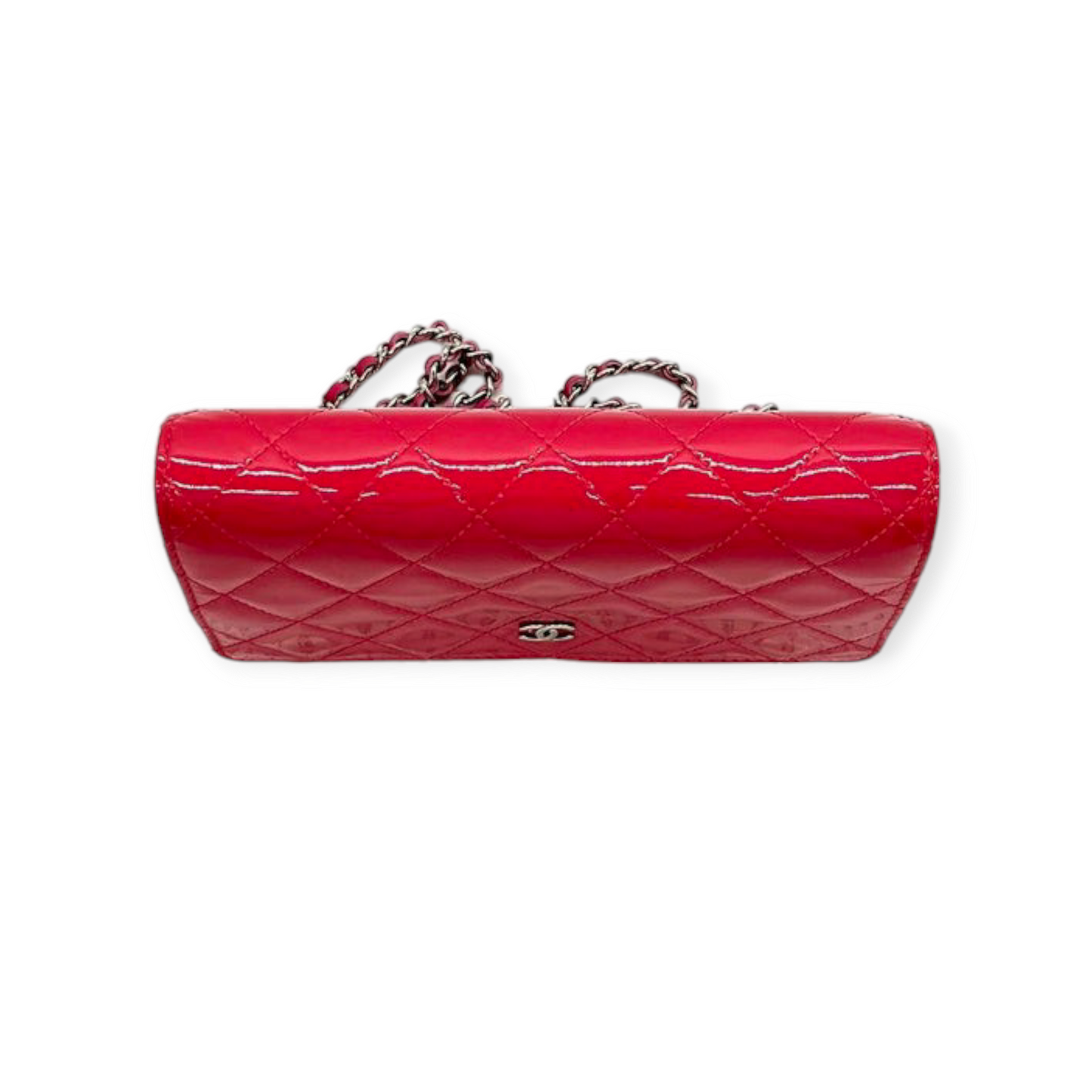 Wallet On Chain Chanel Rose en Cuir Verni