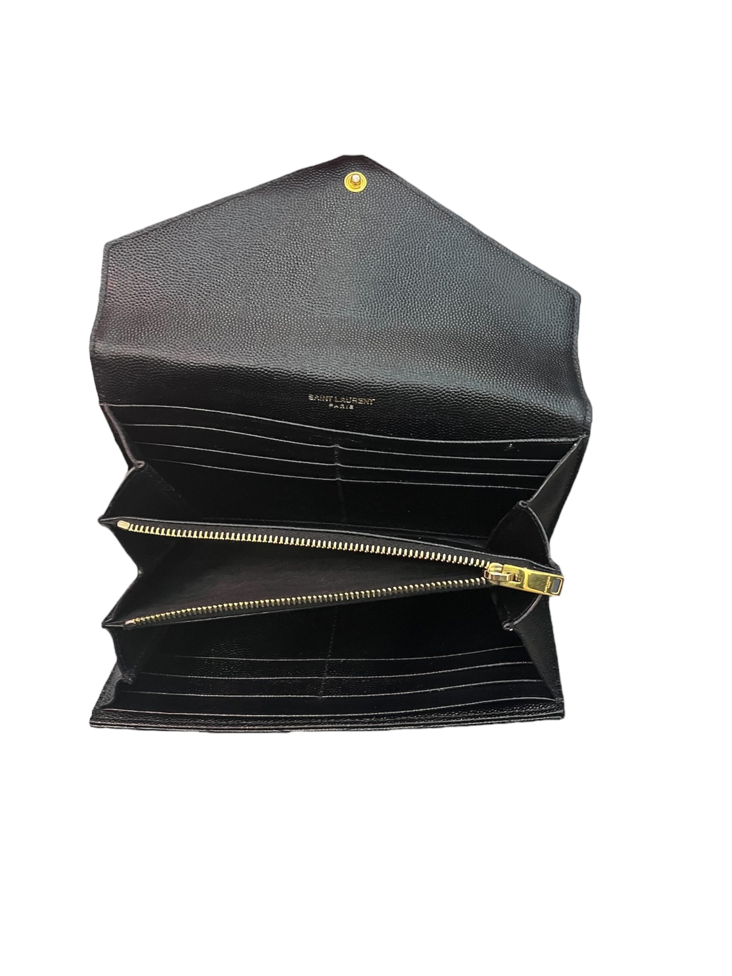 Portefeuille Yves Saint Laurent noir en cuir
