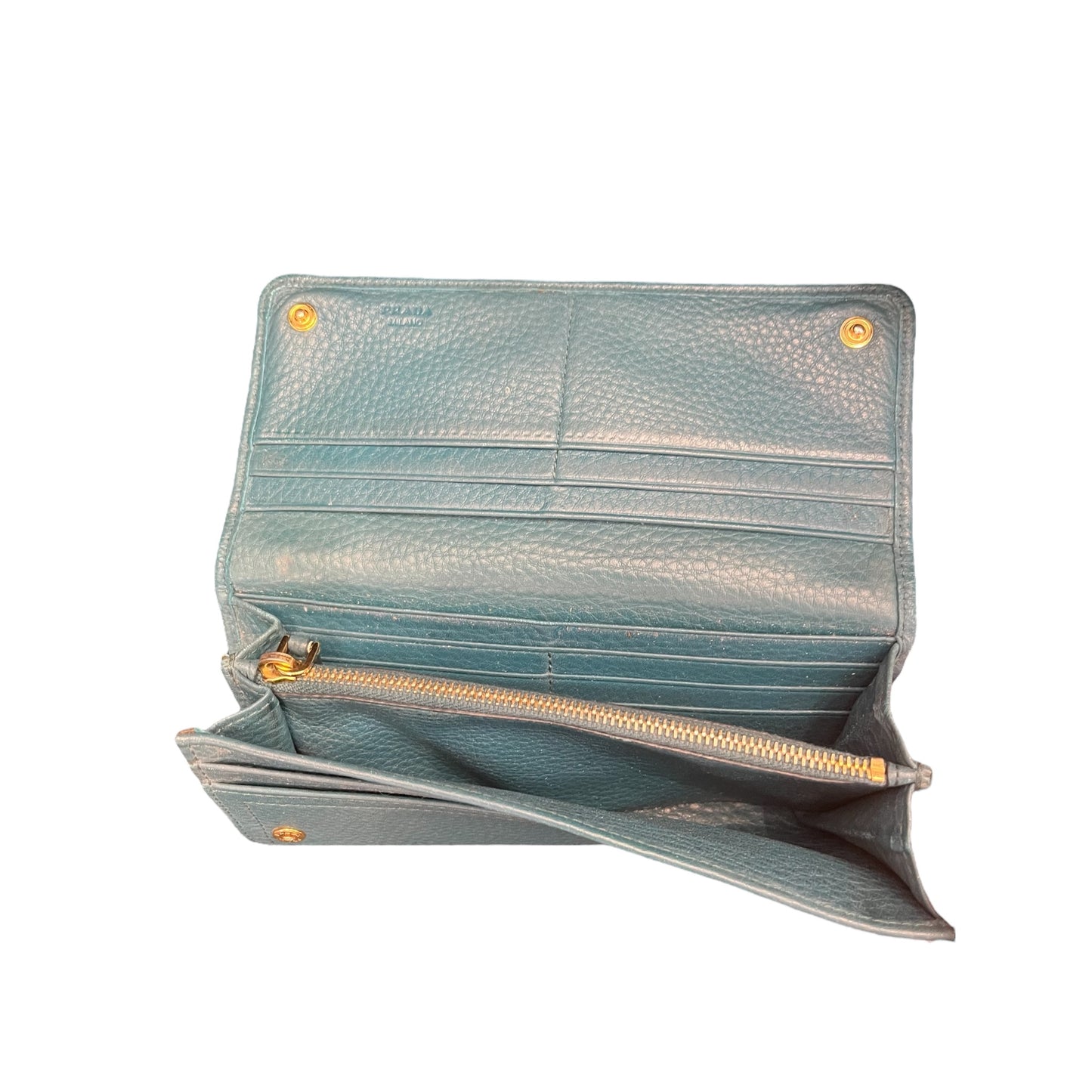 Portefeuille Prada vert en cuir