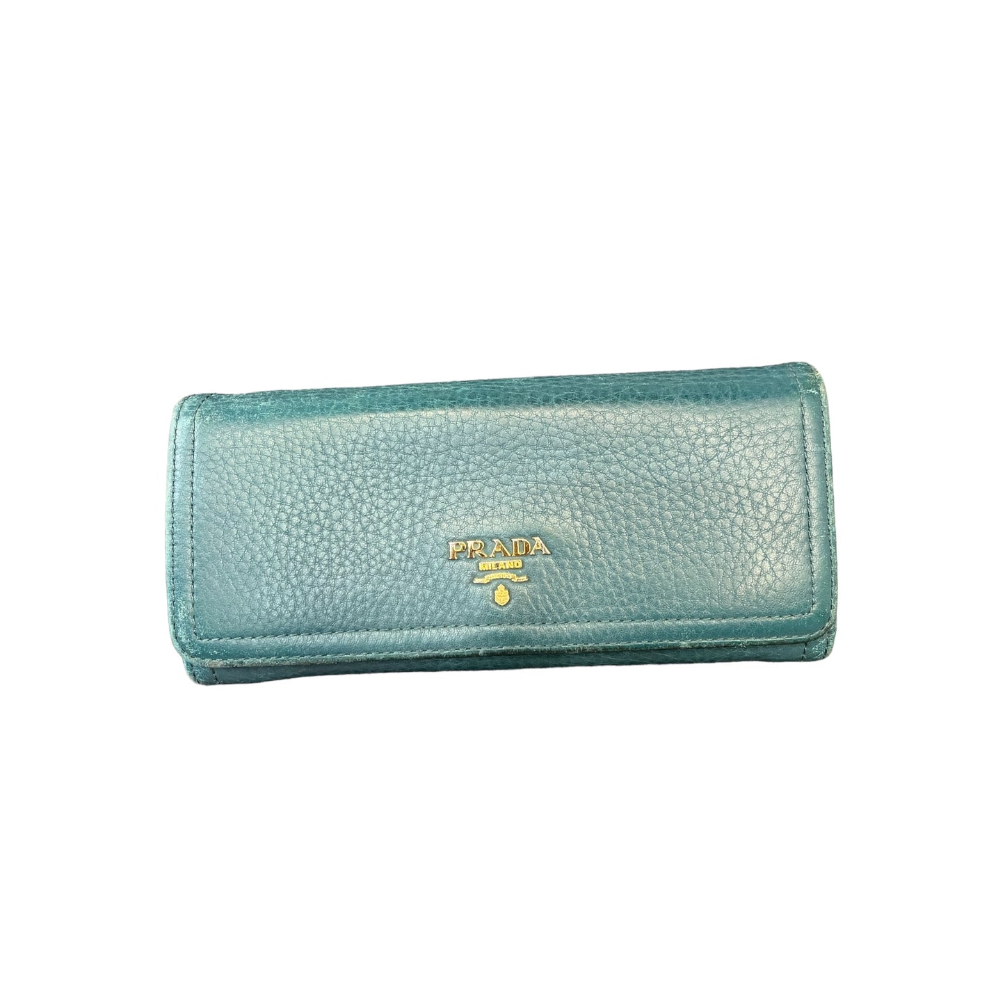 Portefeuille Prada vert en cuir
