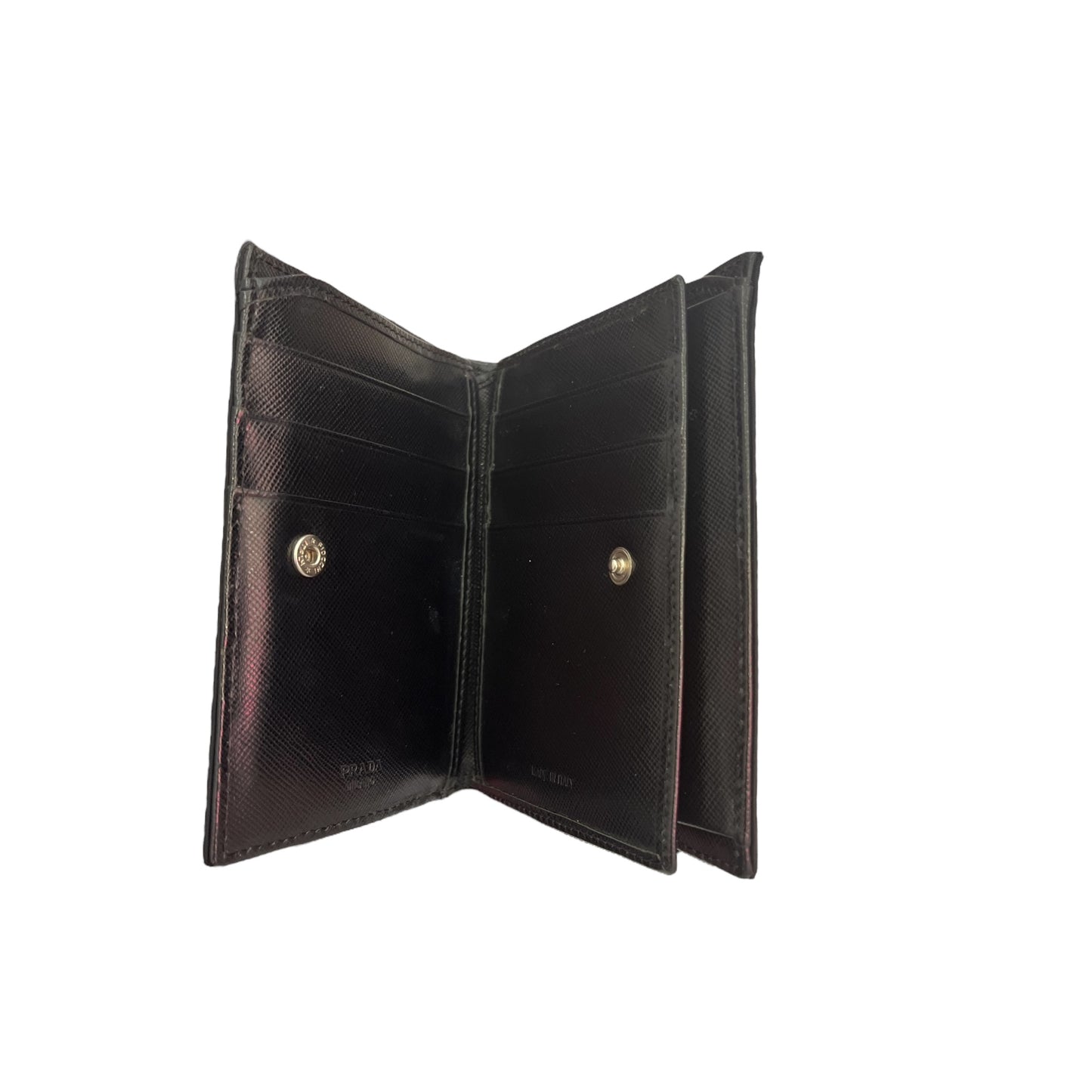 Portefeuille Prada en toile noir
