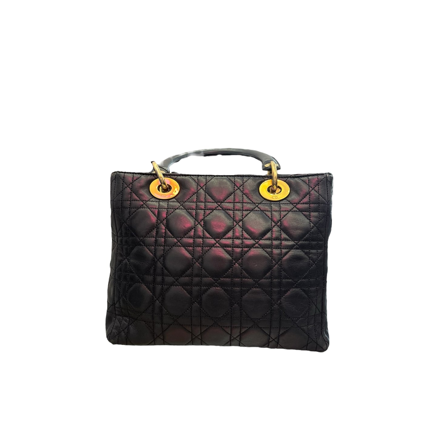 Sac à main Lady Dior vintage en cuir noir