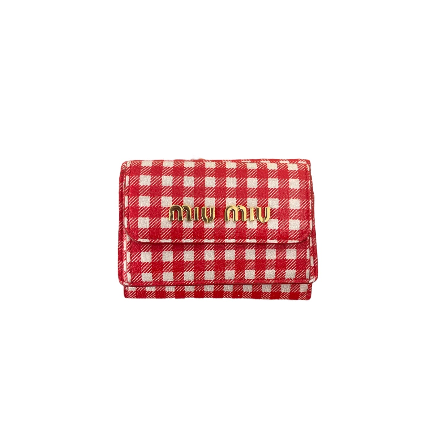 Portefeuille Miu Miu blanc et rouge