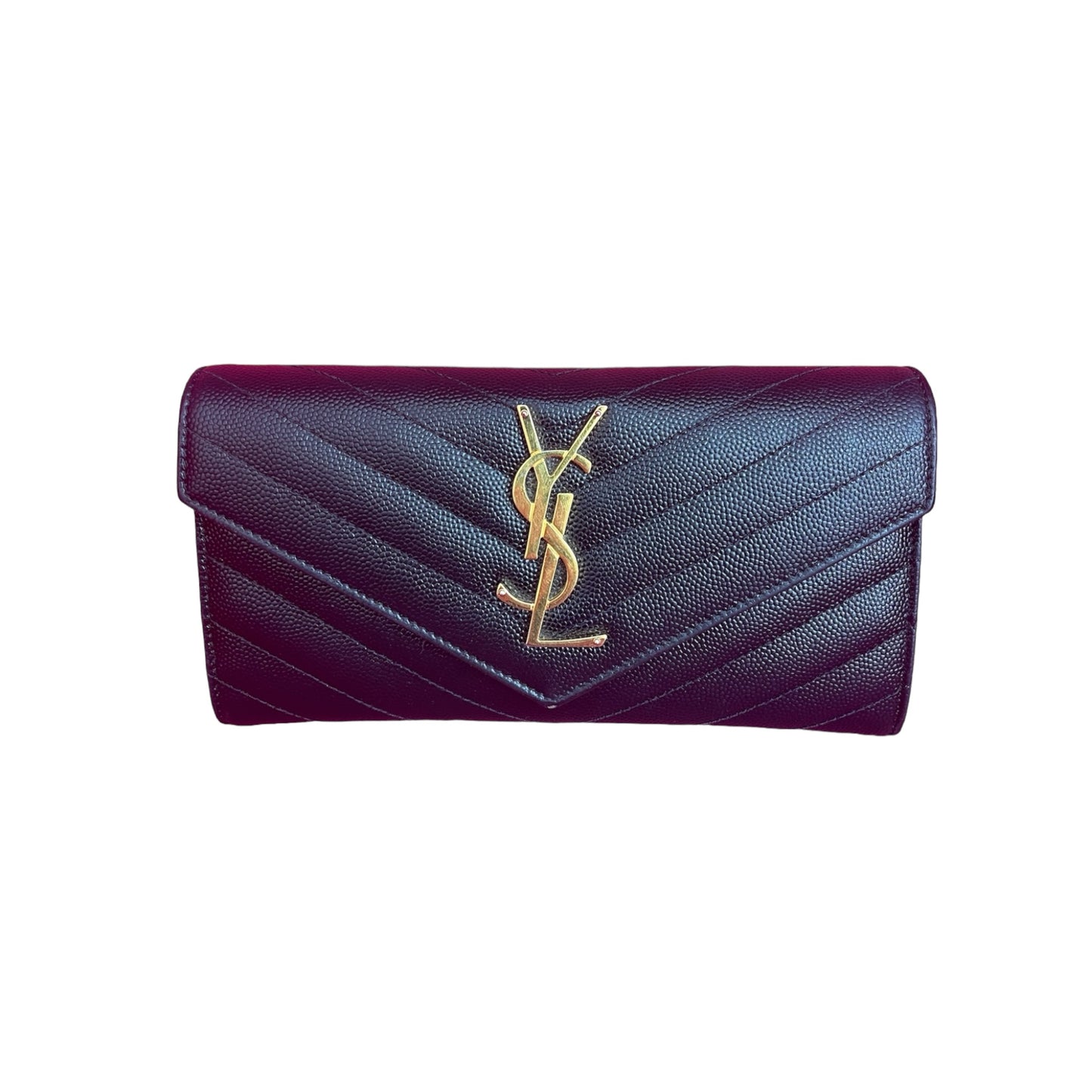 Portefeuille Yves Saint Laurent noir en cuir