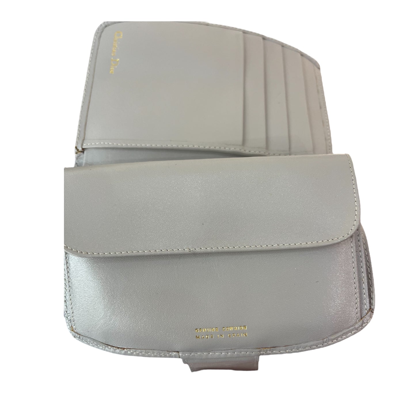 Portefeuille Bi-Fold gris en cuir Dior