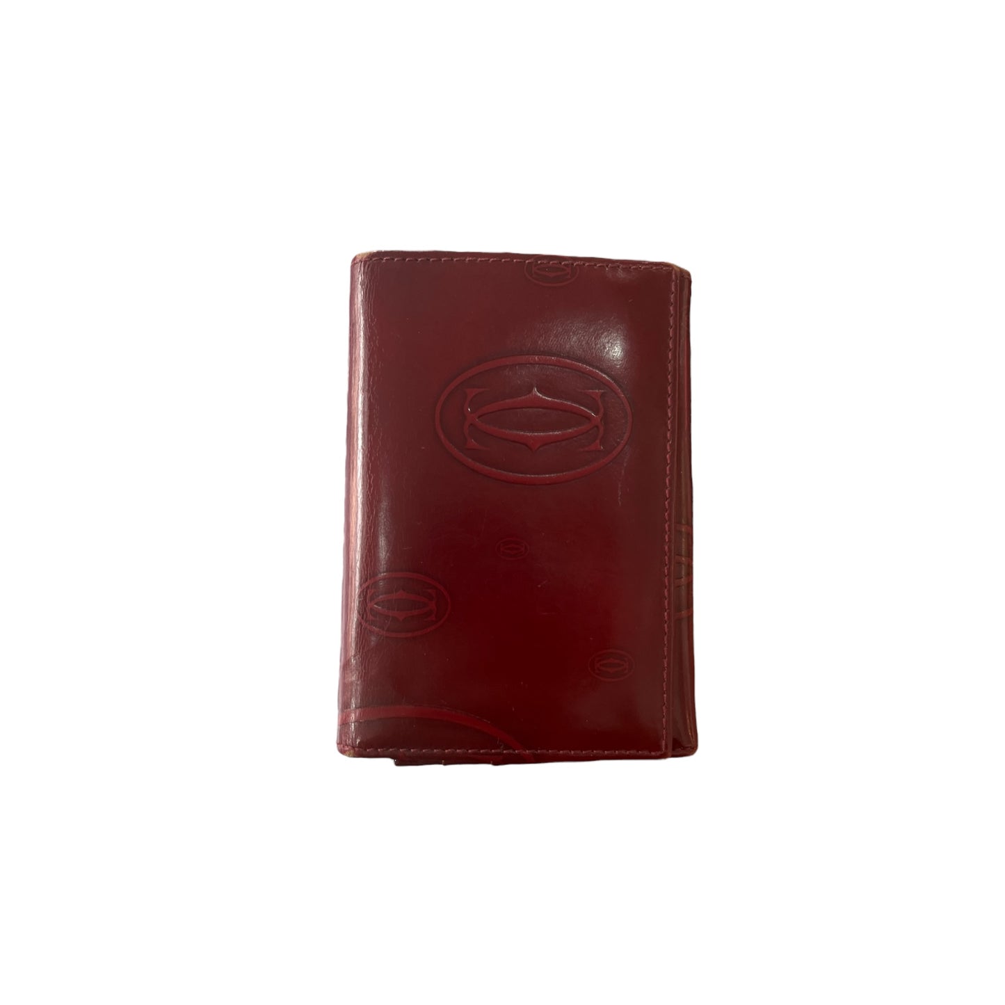 Porte-carte Cartier en cuir verni Bordeaux