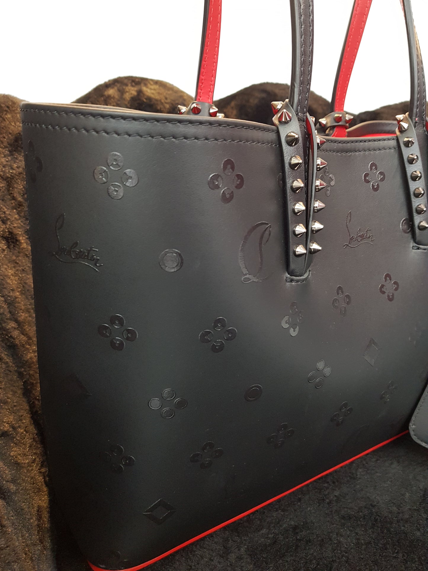 Sac Louboutin en cuir noir