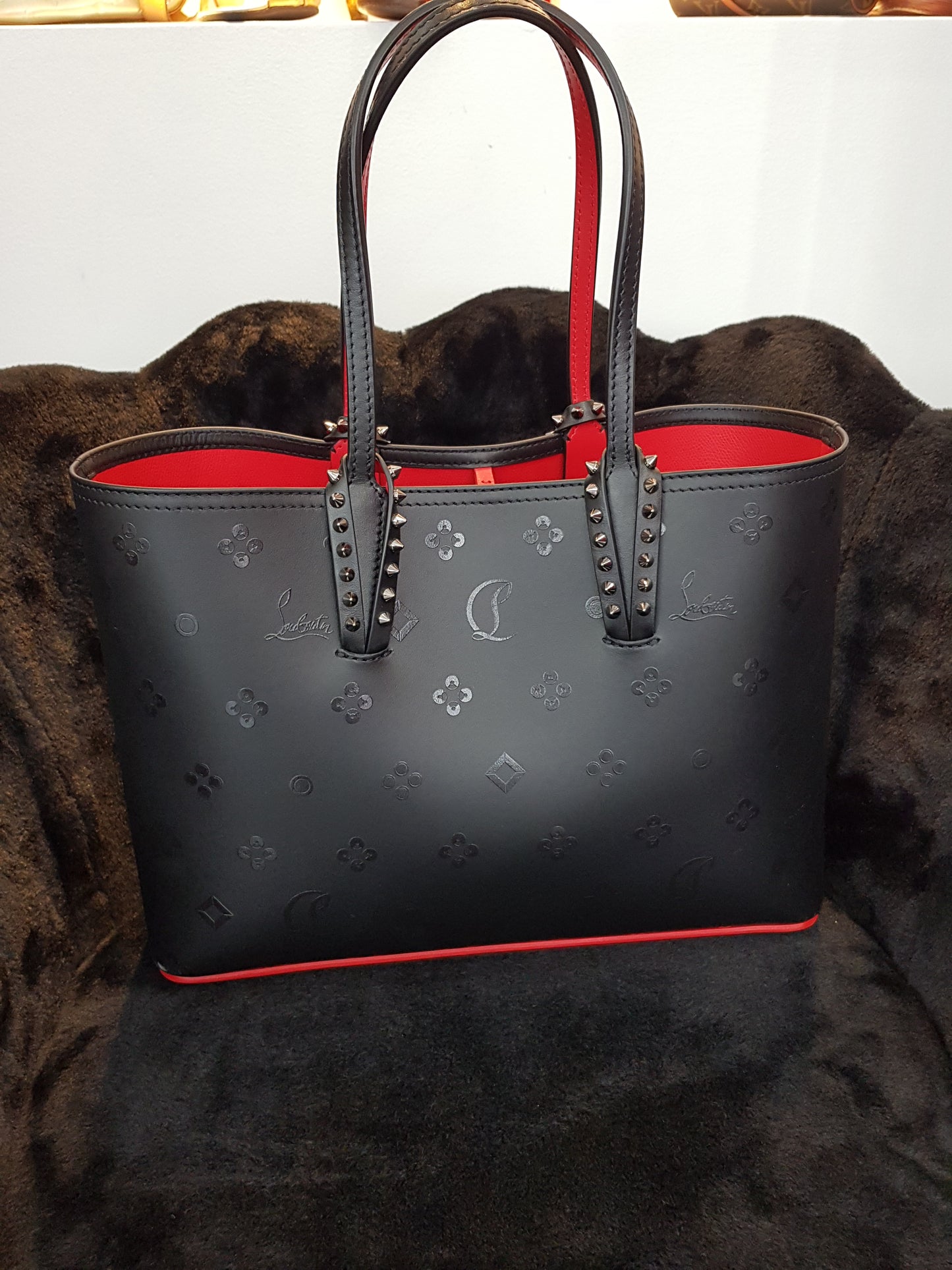 Sac Louboutin en cuir noir