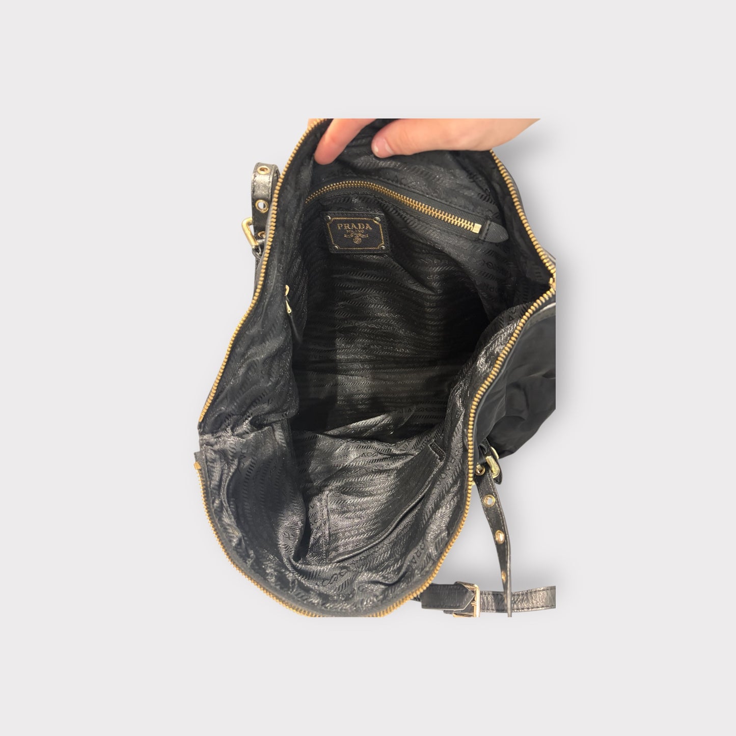 Cabas Prada tessuto noir