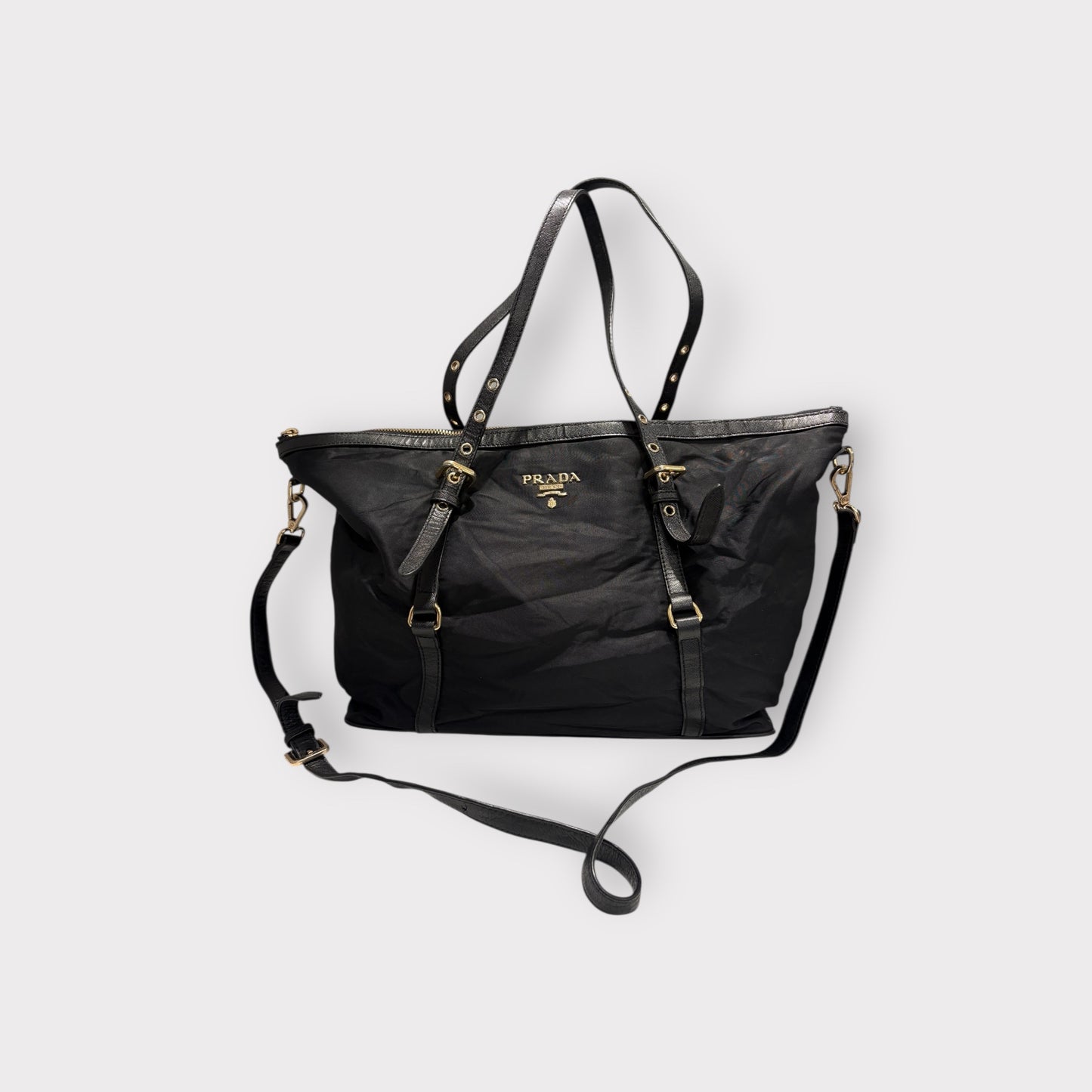 Cabas Prada tessuto noir