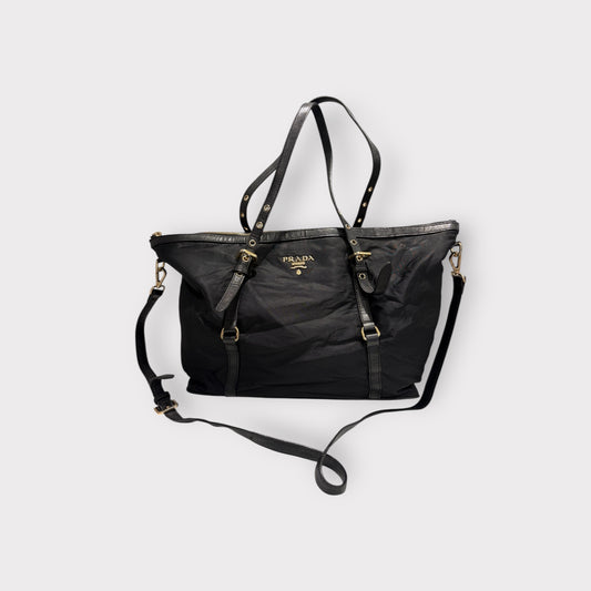 Cabas Prada tessuto noir