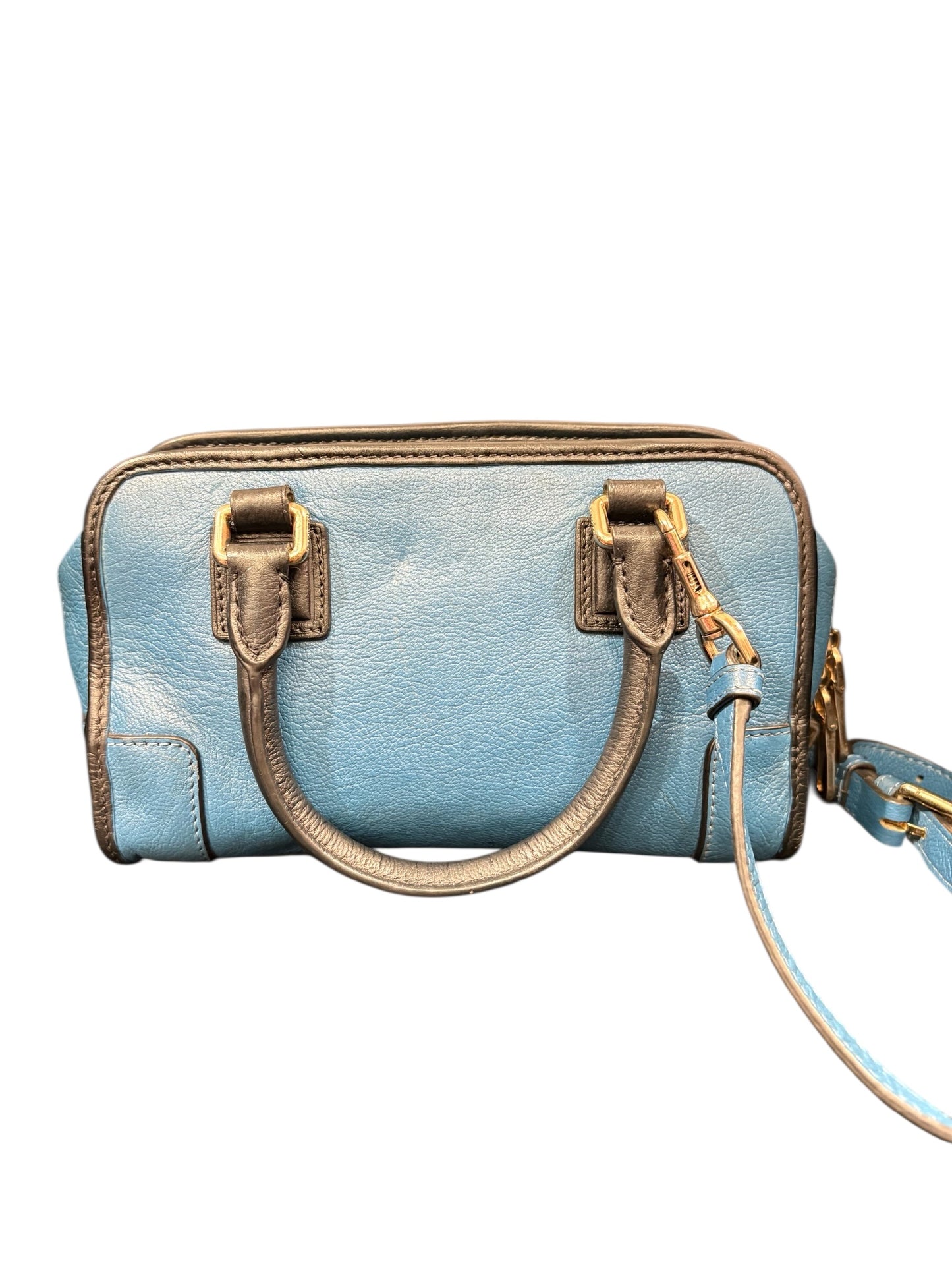 Sac Loewe en cuir – bleu & finitions contrastées