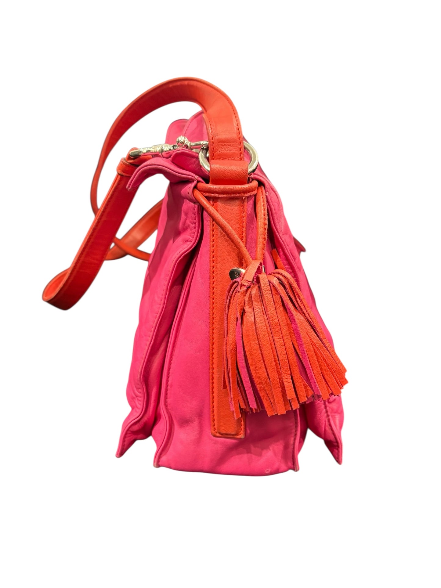 Sac Loewe en cuir – rose & orange