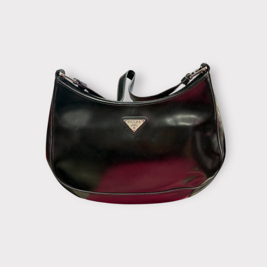 Prada – Sac porté épaule cuir noir