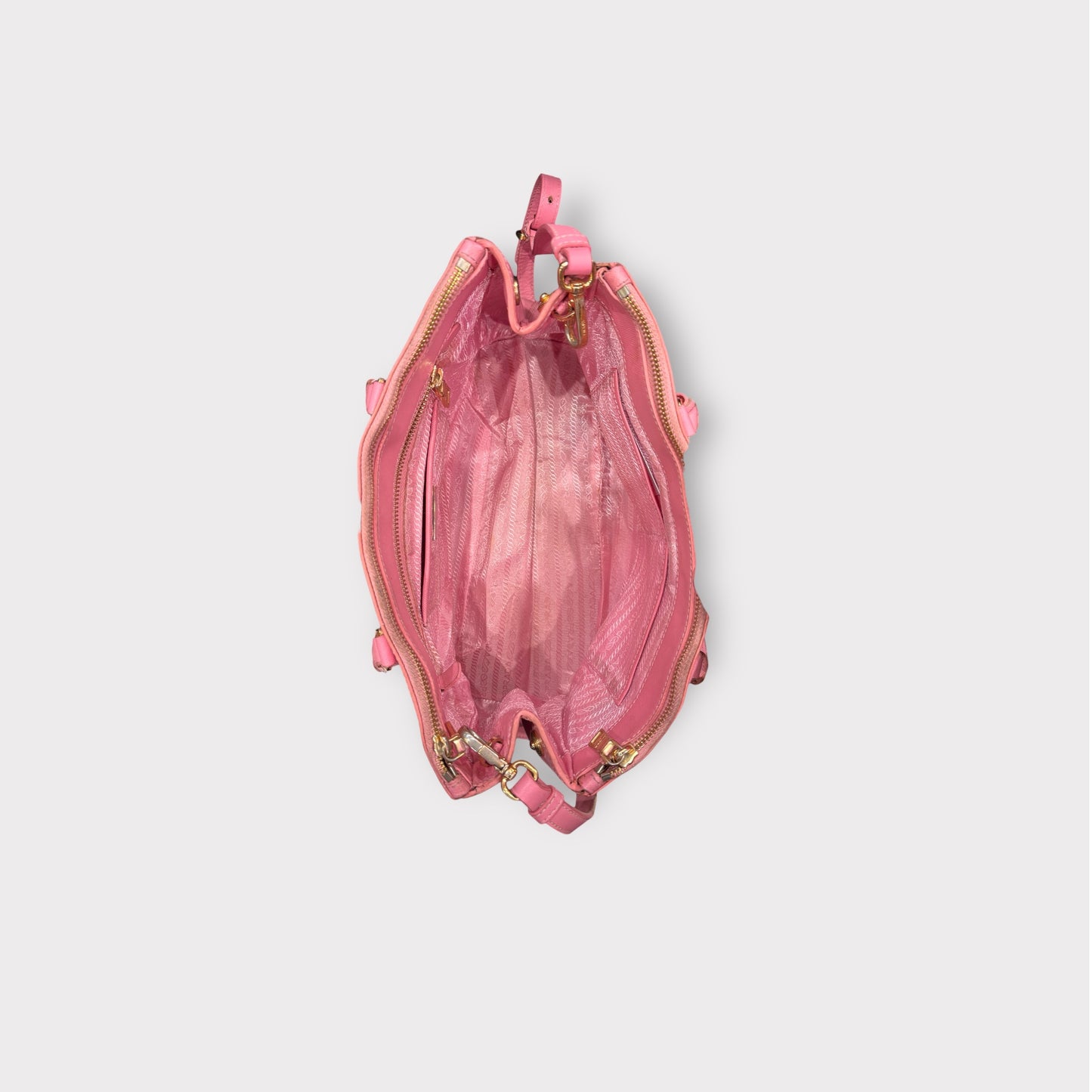 Prada – Sac cuir rose double compartiment