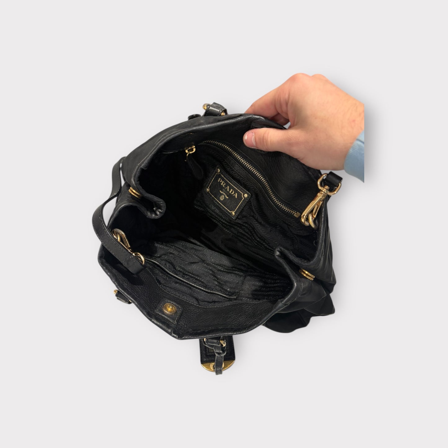 Cabas Prada tessuto noir