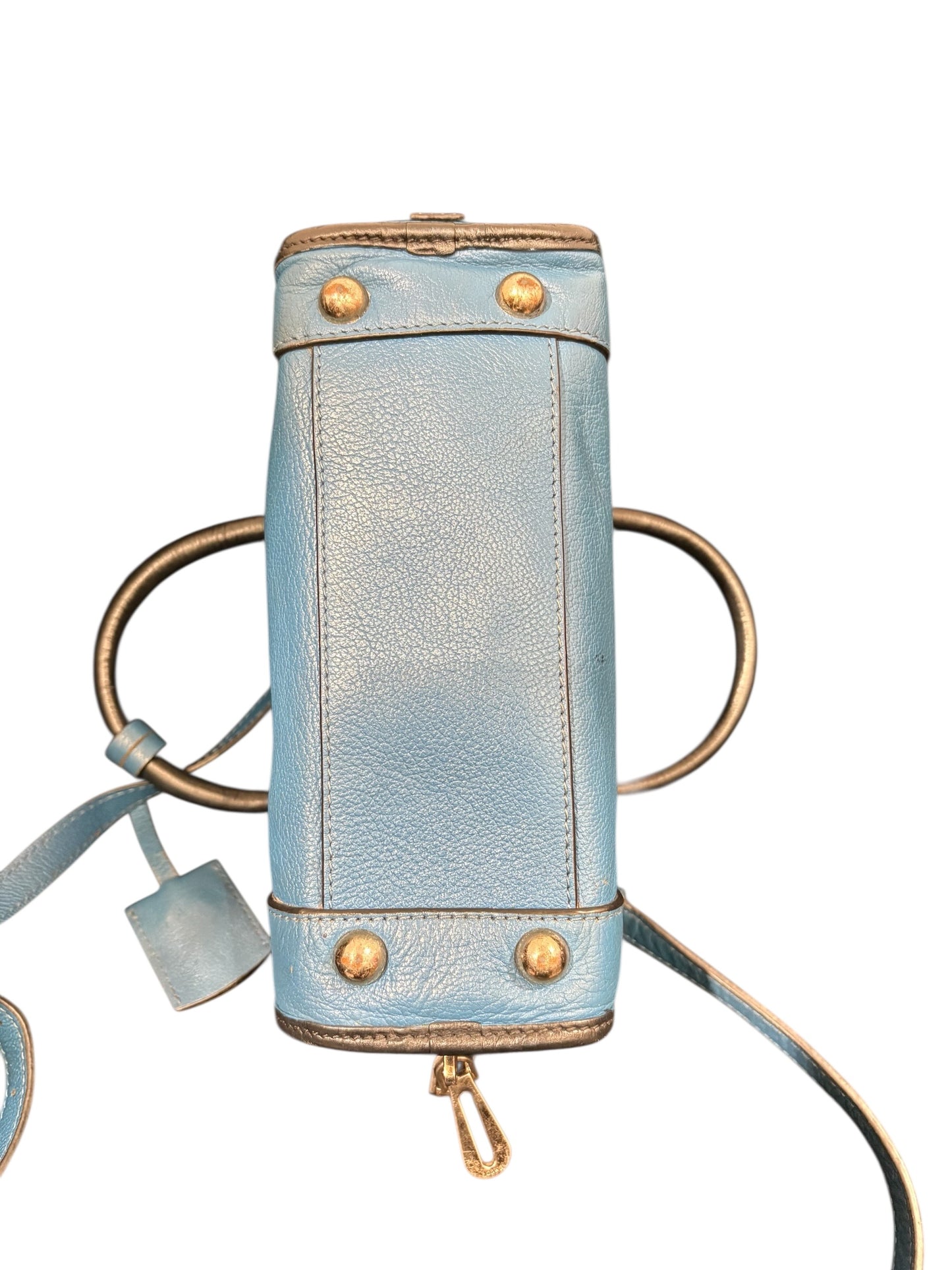 Sac Loewe en cuir – bleu & finitions contrastées