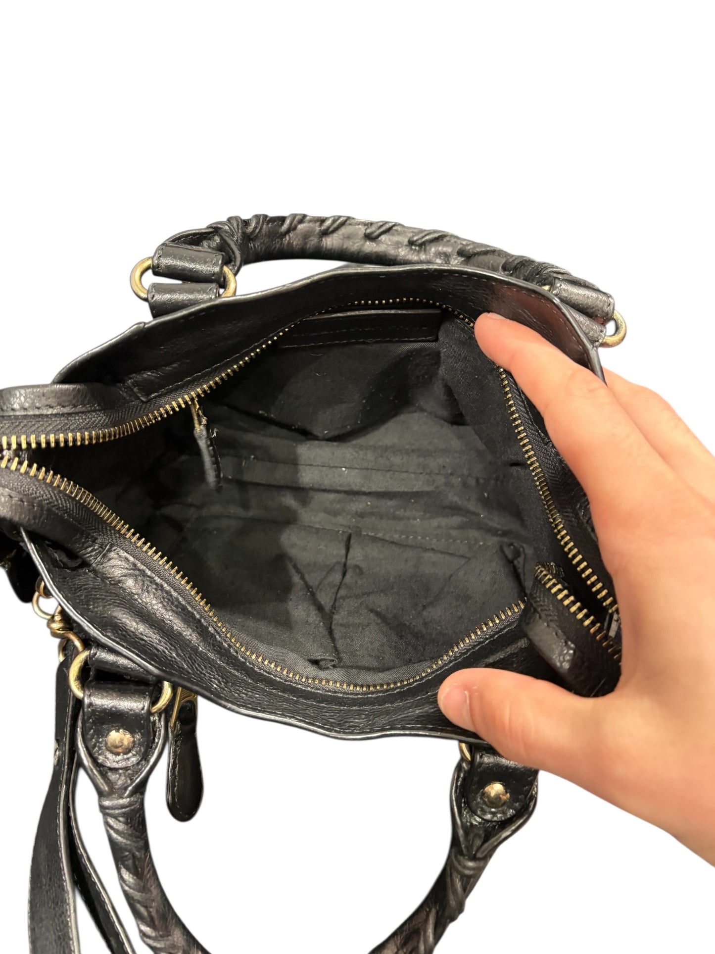 Sac City Balenciaga en cuir – noir