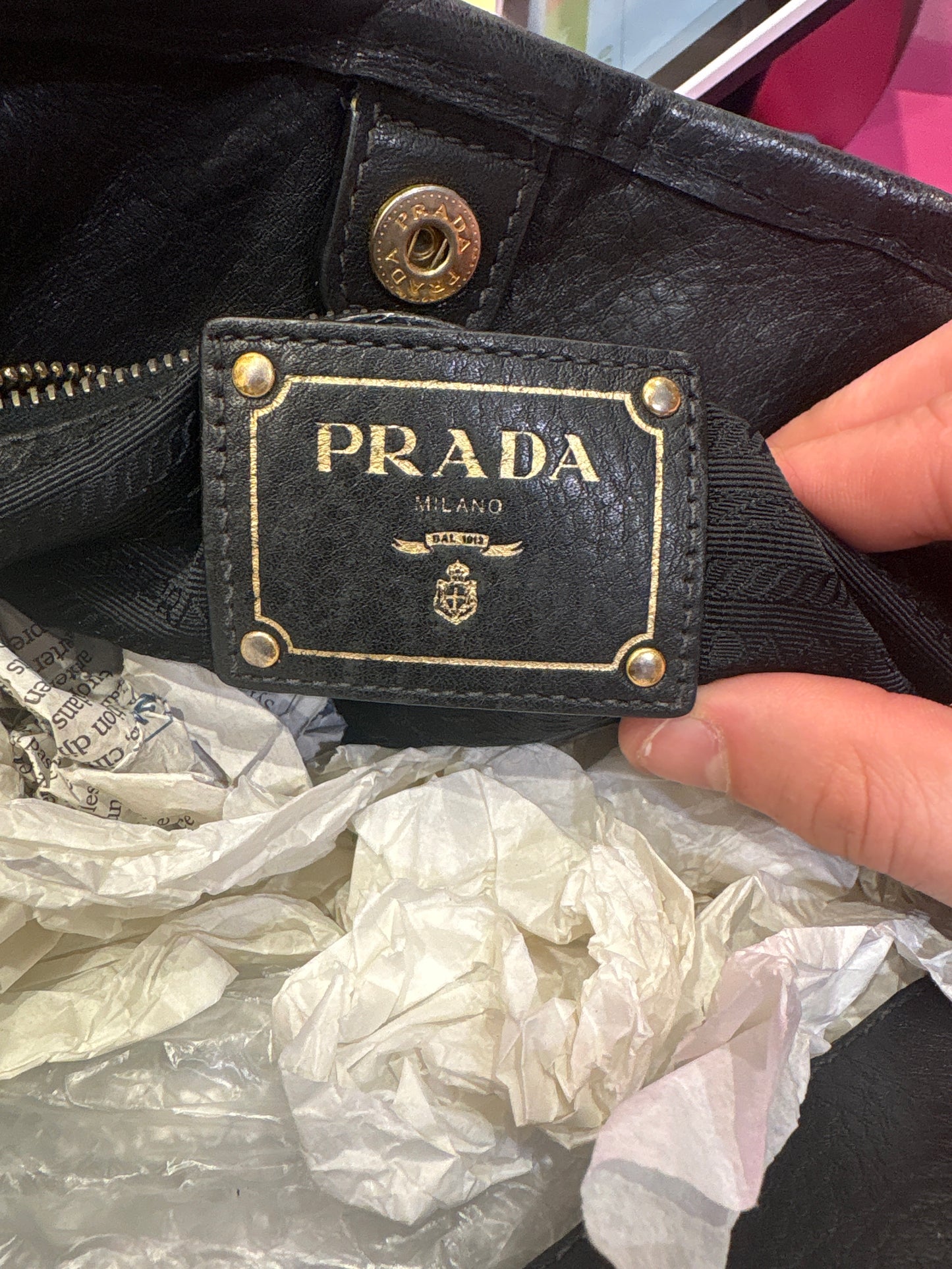 Cabas Prada tessuto noir