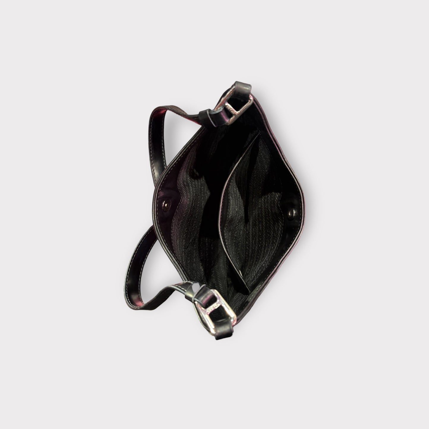 Prada – Sac porté épaule cuir noir