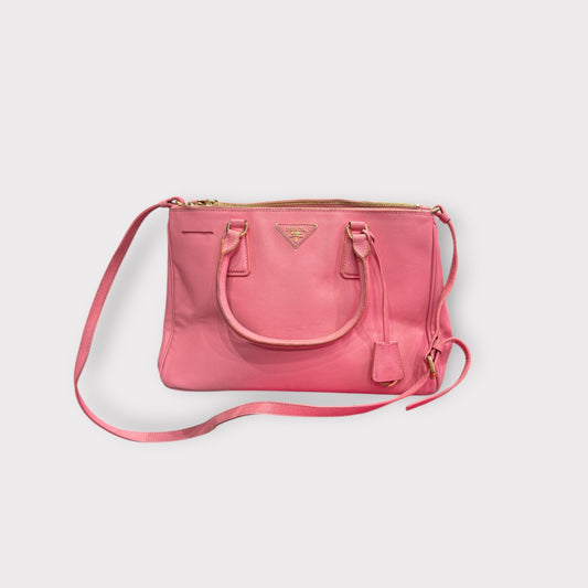 Prada – Sac cuir rose double compartiment