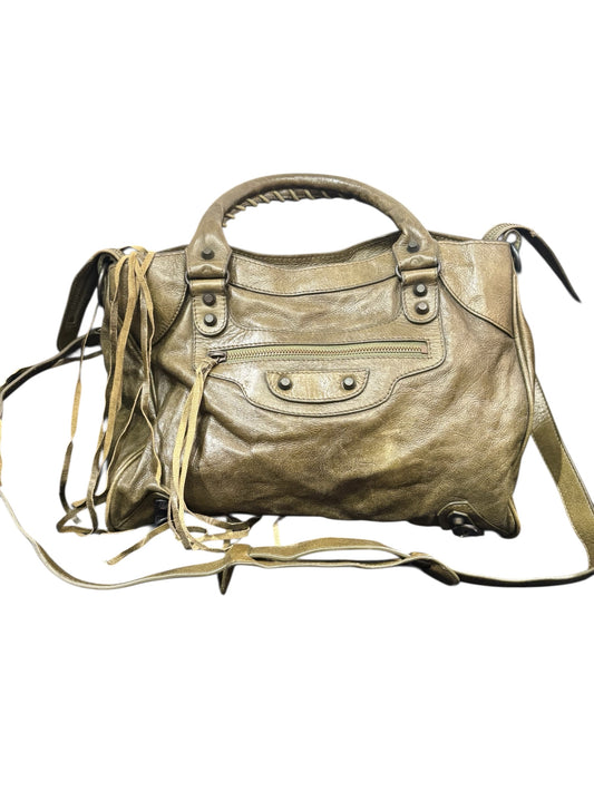 Sac Balenciaga City – cuir métallisé kaki / bronze