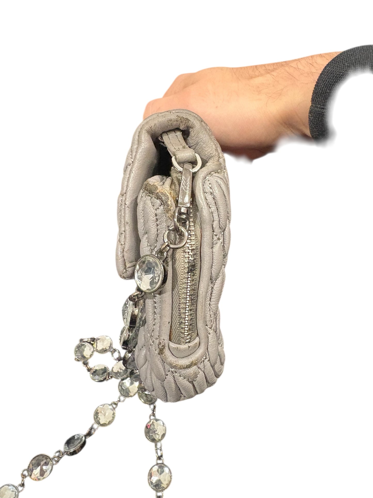 Sac Miu Miu matelassé – beige / gris clair