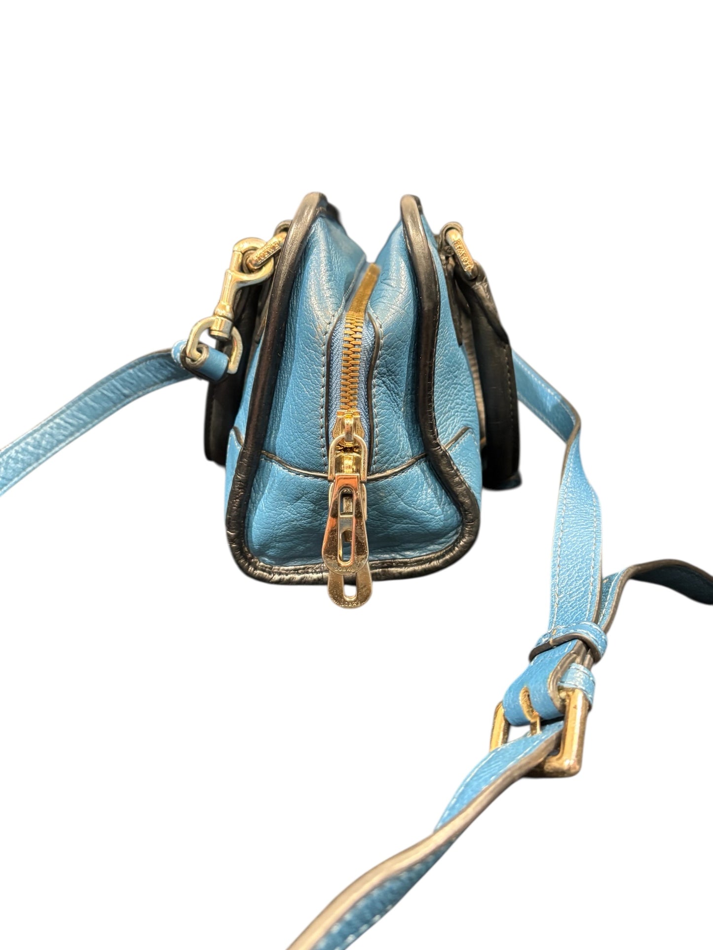 Sac Loewe en cuir – bleu & finitions contrastées