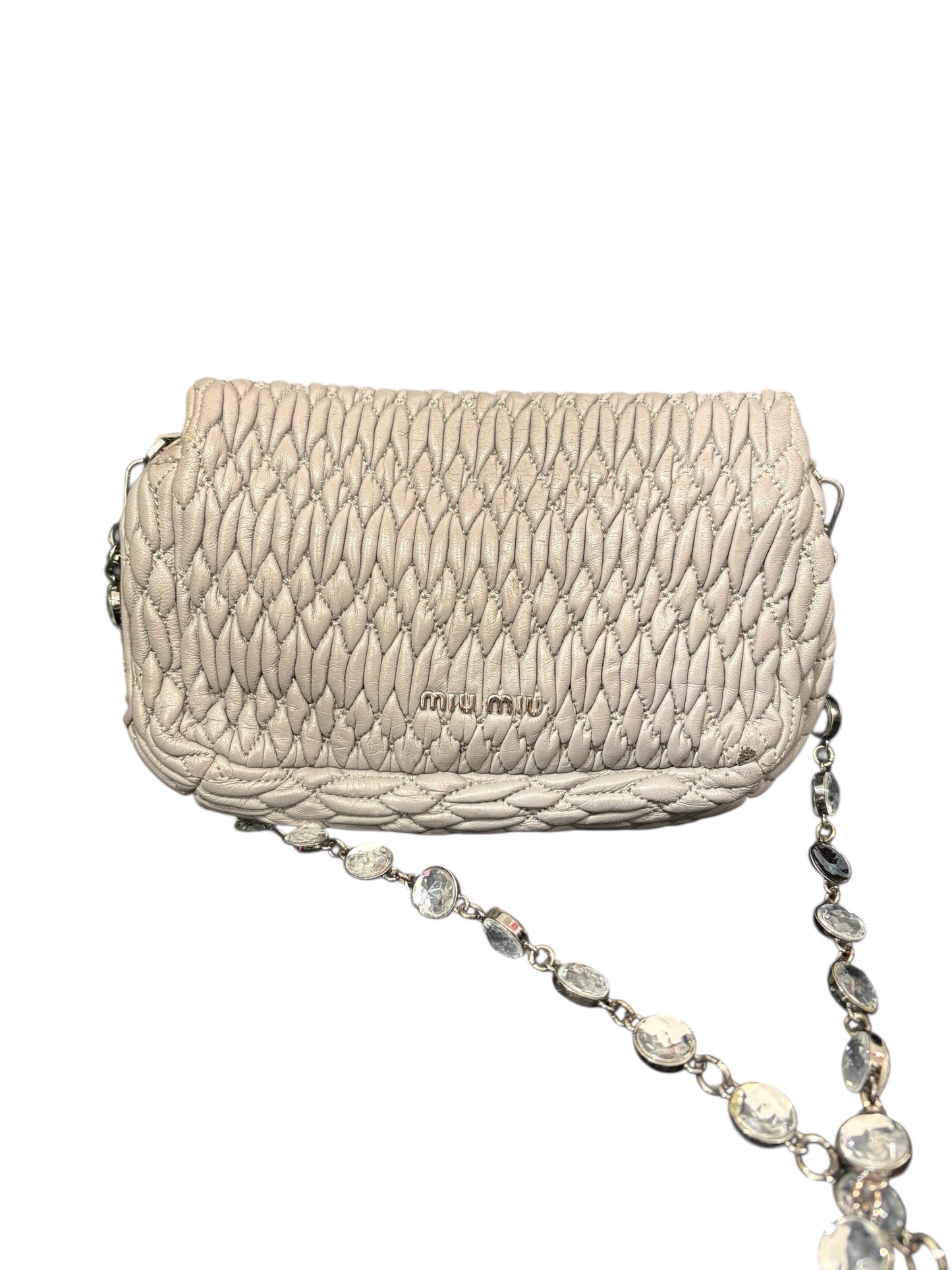 Sac Miu Miu matelassé – beige / gris clair