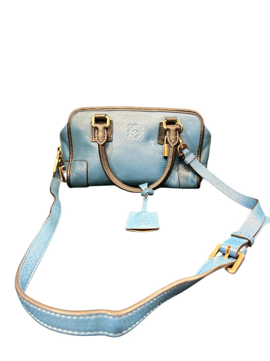 Sac Loewe en cuir – bleu & finitions contrastées