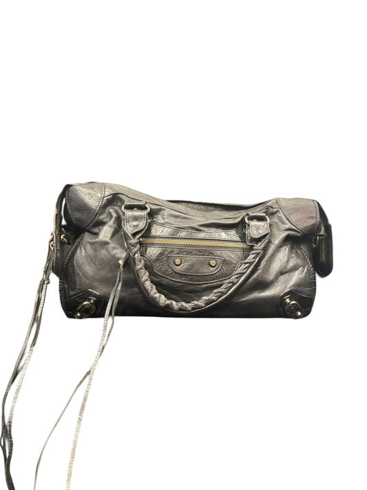 Sac Balenciaga – cuir noir (format long / type Weekender)