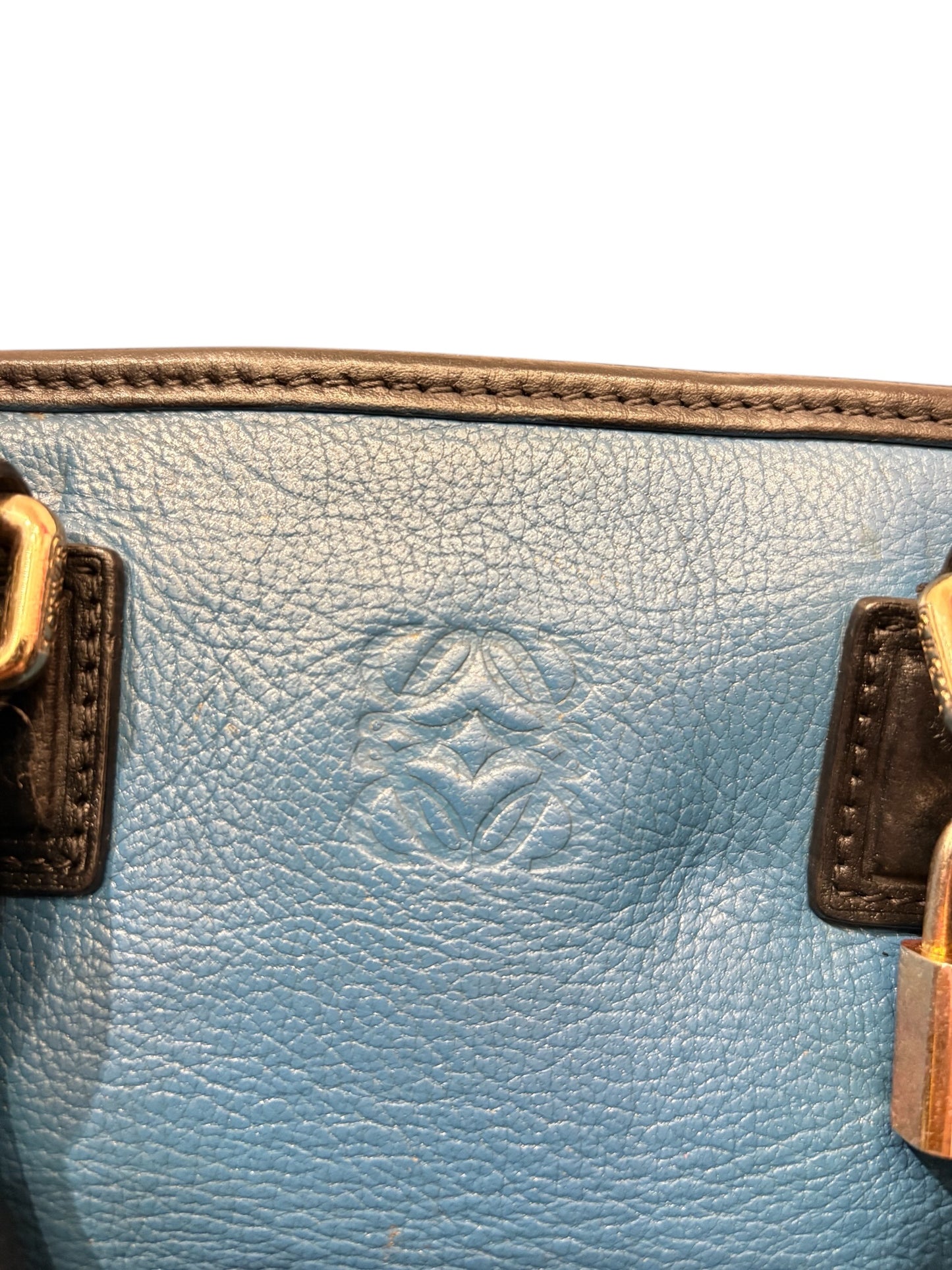 Sac Loewe en cuir – bleu & finitions contrastées