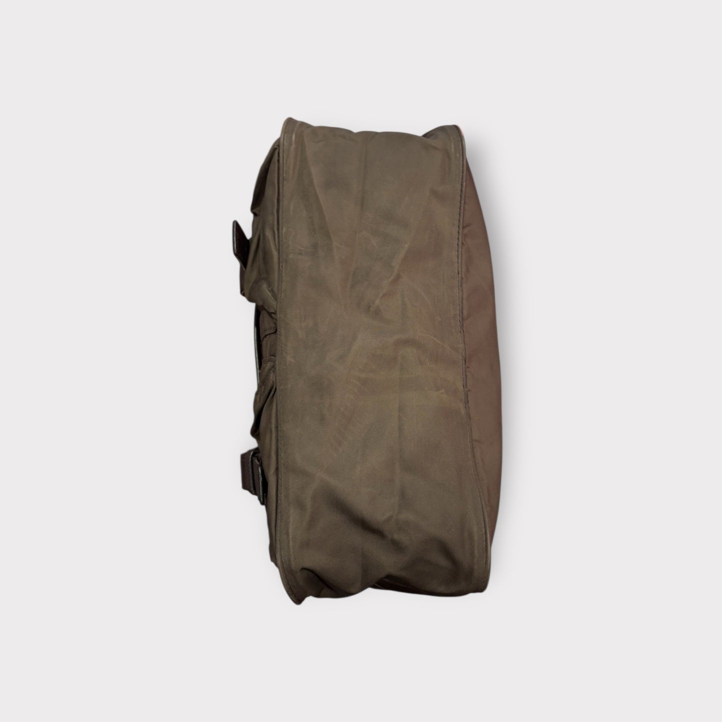 Prada – Sac bandoulière nylon kaki / marron