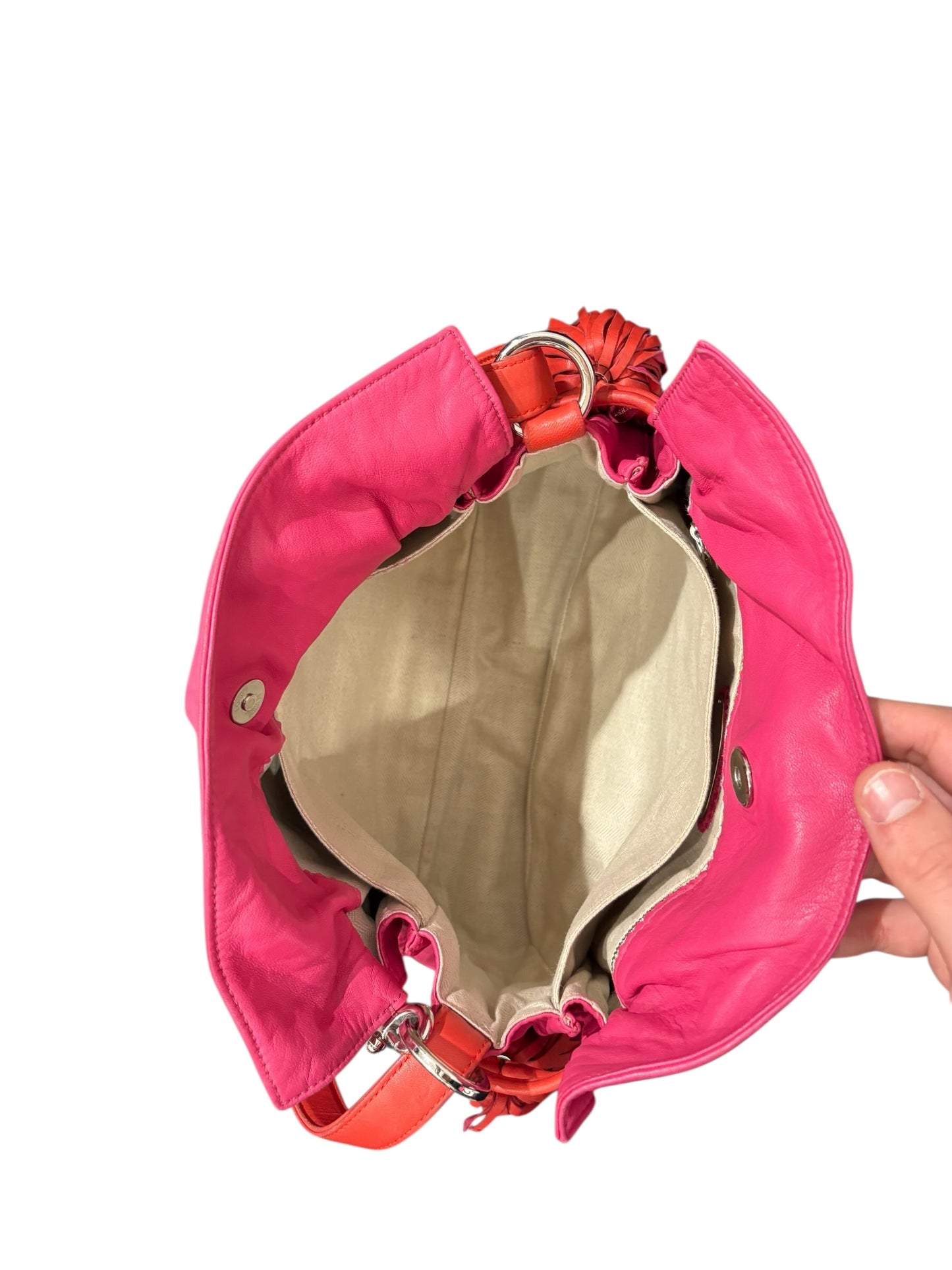 Sac Loewe en cuir – rose & orange