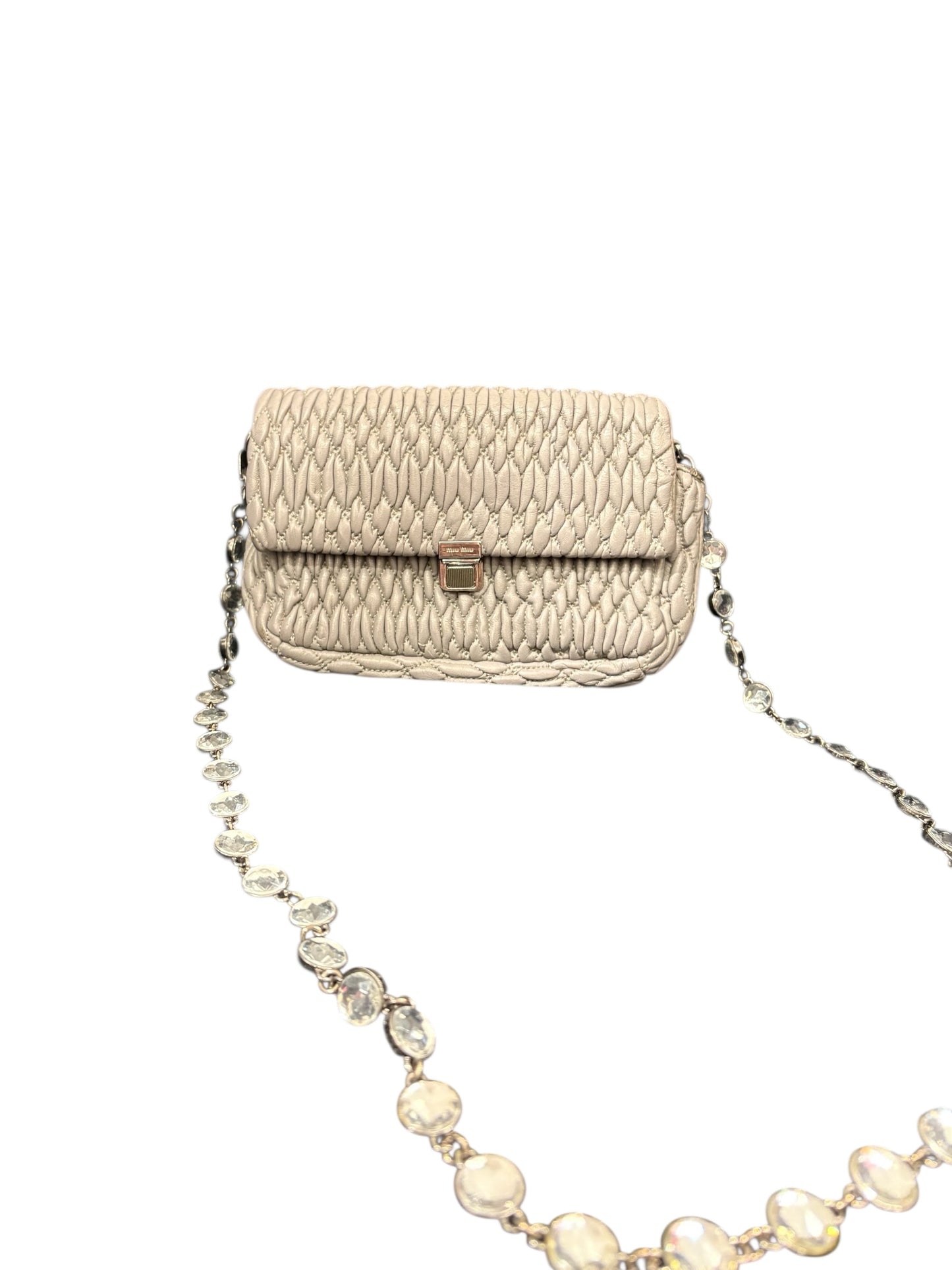 Sac Miu Miu matelassé – beige / gris clair